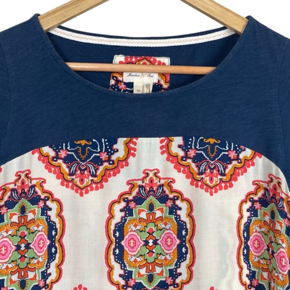 MEADOW RUE SOLVO BOHO PRINTED TUNIC TOP - Picture 4 of 9